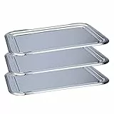 APS 3 x Partyplatte, Servierplatte, Serviertablett, Fischplatte, Obstplatte Metall - 53 cm x 32,5 cm