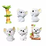 NUOBESTY 6 Kleiner Koala Statuen aus Harz Cartoon Koala Figuren Miniatur Gartendekoration für Balkon Tisch und Selbstgemacht Landschaft