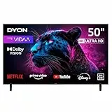 DYON Movie Smart 50 VX - 50 Zoll (126 cm) 4K UHD Smart TV mit Triple Tuner (DVB-C/-S2/-T2), App Store, Prime Video, Netflix, YouTube, DAZN, Disney+, waipu.tv, Hotelmodus