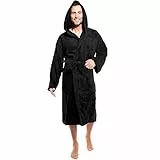 aqua-textil XS-XXXL Bademantel Kapuze Uni lang aufgesetzte Taschen Damen Herren Unisex warm Frottee Baumwolle OEKO-TEX Föhr
