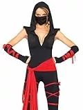 LEG AVENUE 85087 - 5TL. Tödliches Ninja Kostüm, Größe L, schwarz, Damen Karneval Fasching, Größe: L (EUR 40)