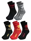 United Labels 5 Paar Game of Thrones Socken für Herren, Schwarz Rot Grau, 40-45, Herrensocken, Männer Strümpfe