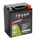 TECNO-GEL QUALITÄTS MOTORRAD BATTERIE für YB14L-A2, 12V Gel-Batterie 14Ah, 134x88x166 mm