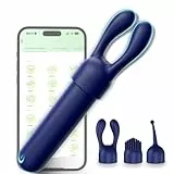 Vibratoren für Sie klitorisstimulation mit 3 Vibratorköpfe, Silikon Nippel G-Punkt Vibrator,Dildos Analvibratoren Sexspielzeug Vibration für Frauen Paar (Blau)