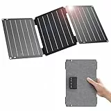 30W Solarladegerät, BigBlue Tragbares Solarpanel mit DC-Anschlüssen, Schnellladung 18W USB-C/USB-A QC3.0 Anschlüssen, IP68, Kompatibel mit Handy, Samsung, Tablette, kleinem Powerstation