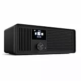 sky vision DAB 70 – Stereo DAB+ Internet-Radio (FM UKW, WLAN-fähig, mit AUX-Anschluss plus Kabel, Digital-Radio Wecker, mit Fernbedienung), schwarz