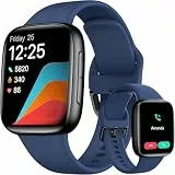 Smartwatch Damen Herren, 1,85″ AMOLED Touchscreen, Fitness Tracker mit Bluetooth Anrufen & KI, Herzfrequenz, SpO2, Schlaf- & Frauenzyklus-Tracking, 100+ Sportmodi, 3ATM Wasserdicht für iOS & Android