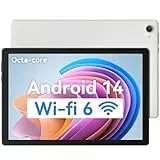Freeski Tablet 10 Zoll, Android 14 Tablet PC, 8GB RAM+64GB ROM (1TB TF), Octa-Core 2.0 GHz, WiFi 6, Bluetooth 5.0, Widevine L1, 5MP+8MP, 5000mAh,Type-C (Weiß)