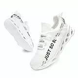 Furuian Stahlkappenschuhe für Herren und Damen, leicht, zum Hineinschlüpfen, Sicherheits-Arbeitsschuhe, bequeme Stahlkappen-Sneaker, Weiss/opulenter Garten, 9 Women/7.5 Men