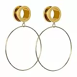 Huacan Tunnel Set Mit Anhänger 6mm 8mm 10mm 12mm 14mm 16mm Ohr Tunnels Sets Silber Rosegold Gold Schwarz Plugs Für Frauen Damen Double Flared Außengewinde Expander Edelstahl Schmuck 2 Stück