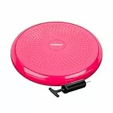 Relaxdays Balance Kissen, max. Gewicht 140 kg, Balance Pad mit Luftpumpe, Ballsitzkissen m. Noppen, Fitnesskissen, pink