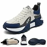 Orthopädische bequeme Herren-Tennisschuhe, wasserdicht, Air AIP, zum Gehen, bequeme Tennisschuhe, breit, neutrale Laufschuhe, beige, 41 EU