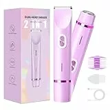 Rasierer Damen,2-in-1 Doppelkopf Intimrasierer für Frauen mit USB-C-Laden, Damenrasierer Elektrisch für Gesicht, Beine und Arme, Bikini trimmer mit Wasserdichter Trimmerkopf, Leicht zu Reinigen(Lila)