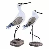 EXCEART 2 Stück Küstendekor Holzmöwe Figur Vogel Vogel Statue Nautische Küste Ozean Hauptdekoration Hellbraun