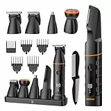 5-IN-1 Intimrasierer Mann, MAXGROOM Körperrasierer Herren mit Ladestation, IPX6 Wasserdichter Rasierer Herren Elektrisch für Intimbereich, Bart, Körper, Hoden und Scham, Mit LED-Anzeige, 120 Min Akku