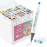 Ohuhu Alkohol Marker, 80 Farben Double Tipped Marke Stifte + 1 Blender, Meißel & Fine Alcohol-basierte Kunst Marker Set für Erwachsene Künstler Anfänger Färbung Illustration Skizzieren