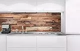 Dimex Küchenrückwand Verbundplatte HOLZWAND 180 x 60 cm | Spritzschutz Küche für Herd & Spüle | Premium Qualität Acrylglas, Stärke 5 mm - Made in EU