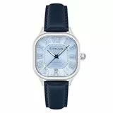 Thomas Earnshaw Herren-Armbanduhr Coussin Automatik mit Lederband ES-8284, 39 mm, blau / grau, Armband