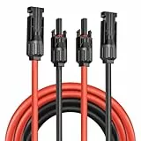 Solarkabel 4mm²/ Verlängerung 5M – UV-beständig, TUV, VDE Zertifiziert, mit Solarsteckern, für Photovoltaikanlagen (Rot/Schwarz)(4mm²5M)