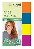 SIGEL HN614 Haftmarker, 160 Streifen im Format 20 x 50 mm, orange, blau, gelb, lila