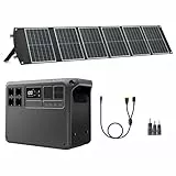 DJI Power 2000 Tragbare Powerstation 2048 Wh, 3000W Solar Generator mit 1 x 100 W faltbarem Solarpanel, Notstromaggregat für Zuhause, Camping/Wohnmobile/Notstrom. MPPT separat.