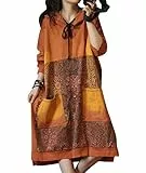 YESNO Hoodie Sweatshirt Kordelzug Casual Damen Kapuzenpullover Blumenmuster Plus Size JCJDE (One Size (L-2XL), JCJ Pattern-Orange)