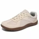GemChve Barfuß Sneaker Herren Damen Breite Zehenbox Barfußschuhe Leichte Traillaufschuhe Atmungsaktiv rutschfest Alltagsschuhe Outdoor Walkingschuhe Beige 36 EU