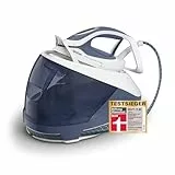 Tefal Pro Express Protect Dampfbügelstation, 7,6 Bar Dampfdruck, variable Dampfmenge: 140 g/Min., Dampfstoß: 550 g/Min., Anti-Kalk-Kollektor, vertikale Dampffunktion, blaugrau/weiß, GV9225