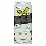 Scrub Daddy Scrub Mommy Putzschwamm, Topfreiniger Küchenschwämme, Putzmittel mit Texturveränderung, kratzfreier Spülschwamm, geruchsresistenter Smiley Schwamm, Geschirrschwamm - 2er Pack Grau