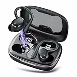 Bluetooth Kopfhörer Sport, Bluetooth 5.3 Kopfhörer Kabellos mit HD Mic,HiFi Stereo Tiefer Bass, 72 Std Spielzeit, Dual LED-Anzeige, IP7 Wasserdicht in Ear Ohrhörer mit Ohrhaken