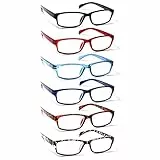 COJWIS Lesebrille 6 Pack herren und Damen Qualität Feder Scharnier Blaulichtfilter Leser Brille(6 Farbe Mischen-2, 2.00)