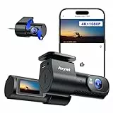 Avylet 4K+1080P Dashcam Auto Vorne Hinten, 5GHz Wi-Fi/APP Mini Dual Auto Kamera,1,5″ IPS, Unterstützt Externes GPS-Modul, Parküberwachung, Super Nachtsicht, WDR, 170°Weitwinkel, G-Sensor, Max 256GB