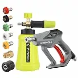 M MINGLE Hochdruckreiniger Pistole mit Schaumlanze, Kompatibel mit Karcher K2, K3, K4, K5, K6, K7 Schläuchen, 4000 PSI (276 bar) Hochdruck-Kanonen-Schaumblaster mit 1⁄4' Schnellkupplung und 5 Düsen