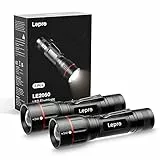 Lepro LED Taschenlampe, LE2050 Extrem Hell, mit Clip, Zoombare Handlampe mit 5 Modi, Wasserdichte Flashlight für Camping, Outdoor, Wandern, Angeln, Geschenk, 2 Stück