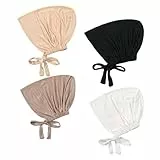 4 Stück Hijab Kopftuch,Islamische Muslimische Frauen Abaya Damen Turban Undercap Geschenke Set,Sommer MäDchen Christian Islam Muslim Gebetskleidung Kopfbedeckung für Women Chemo KopftüCher Mütze