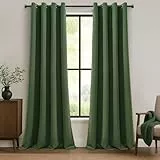 MRTREES Vorhang Blickdicht mit Ösen Thermovorhang Oliv-Grün 2er Set, Blickdichte Vorhänge 260 cm Lang 140 cm Breit, Gardinenschals für Wohnzimmer Schlafzimmer Kinderzimmer, Blackout Curtain
