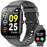 CASCHO Smartwatch Damen Herren, 1.85' HD Smart Watch, 115+ Modi, Fitness Tracker mit Bluetooth Telefonie, IP68 Wasserdicht Schrittzähler Uhr mit bis zu 30 Tage Standby für iOS und Android, Dunkelgrau
