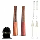 Zigarren Mundstück Halter Set, 2-Pcs Holz Zigarillo Halter für Männer und Frauen mit 4-Bürsten Zigarren Mundstück Reinigung Holzspitzen für Zigarren für kleine Zigarren Hand gerollte Zigarette Dicke Z