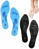 WINXMIN Gel-Massage-Einlegesohlen mit Magneten für Akupressur | Stoßdämpfende Dämpfung | Unisex, lindert Fußschmerzen und bietet Komfort | Größen 35-40