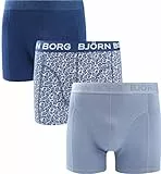 BJÖRN Borg Herren Boxershorts 3er Pack - Cotton Stretch Boxer, Logobund Blau/Weiß M