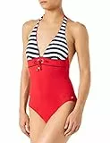 Haute Pression Damen Badeanzug, Gestreift, Gr. DE 38 (Herstellergröße : 40), Rot(Rayé Marine)