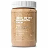 Vilgain 100% BIO Erdnussbutter Pulver 450g | Zuckerfrei mit 2x Weniger Kalorien | Ideal für Smoothies & Porridge | Reich an Eiweiß & Ballaststoffen
