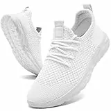 KTVHYW Sneaker Herren Laufschuhe Sportschuhe Turnschuhe Leichtgewichts Running Tennis Schuhe Atmungsaktiv Hallenschuhe männer Outdoor Fitnessschuhe Straßenlaufschuhe Wanderschuhe Weiß 45