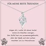 USEEDOVIA Kette Geschenke für beste Freundin, Doppelherz AAA Zirkonia Herz Anhänger Halskette Freundschaft Geburtstagsgeschenk