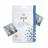 AMOR Premium Super Thin, Extra dünne Wanddicke 0.04 mm, Ø 53 mm, 100 Stück