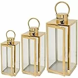 SEVICO Laterne XXL Set 3 Gartenlaterne Metall Windlicht Laternen Deko Kerzenhalter Kerzenleuchter Kerzenständerr für Outdoor Wohnzimmer Garten Balkon Innen Indoor