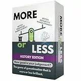 More or Less History Edition Card Game - How Good Is Your Judgement? 2 Players + | Fun Family Card Games for Adults & Kids | Party Games for Kids Birthday, Travel Games, Gift for Boys and Girls