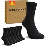 TUUHAW Tennissocken Herren 39-42 Baumwolle Socken Herren 39-42 Sportsocken Damen Schwarz Laufsocken Wandersocken Damensocken Herrensocken Frottee Socken Männer 6 Paar
