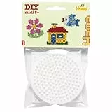 Hama Perlen 4451 Kleine Stiftplatten 3er Set für Midi Bügelperlen mit Durchmesser 5 mm, Motive Quadrat, Sechseck und Stern in weiß, kreativer Bastelspaß für Groß und Klein