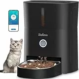 Balimo Futterautomat Katze 3L, WiFi Intelligenter Katzenfutter Automat, Futterspender für Katzen/Hunde Mit Nachtlicht und 304 Edelstahlnapf, APP-Steuerung, 1-10 Mahlzeiten pro Tag, Schwarz